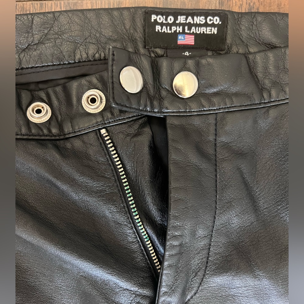 NWT Vintage Ralph Lauren Polo Leather Pants size 4 Y2K - Picture 6 of 8